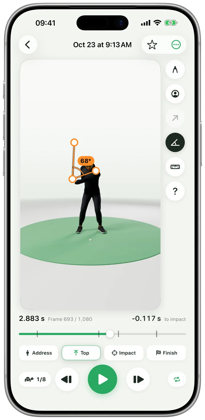 Angle between lead arm and club